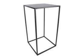 Emplacement Table haute Quadra noire 60x60x108cm en location pour vos événements, foires, salons, réceptions...