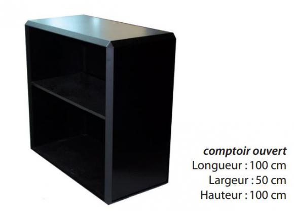 Location Bar comptoir ouvert - noir 100x50x100