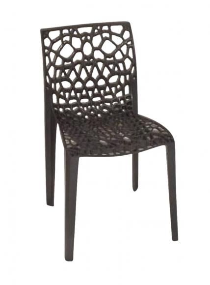 Location Stoel Coral is een ontwerp van Ton Haas en is uitgevoerd in taupekleurig kunststof. De stoel is ook leverbaar in oranje en zwart