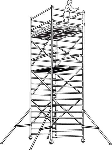 Location Echafaudage roulant type 5100 (2,5m de longueur x 0,75m de largeur)