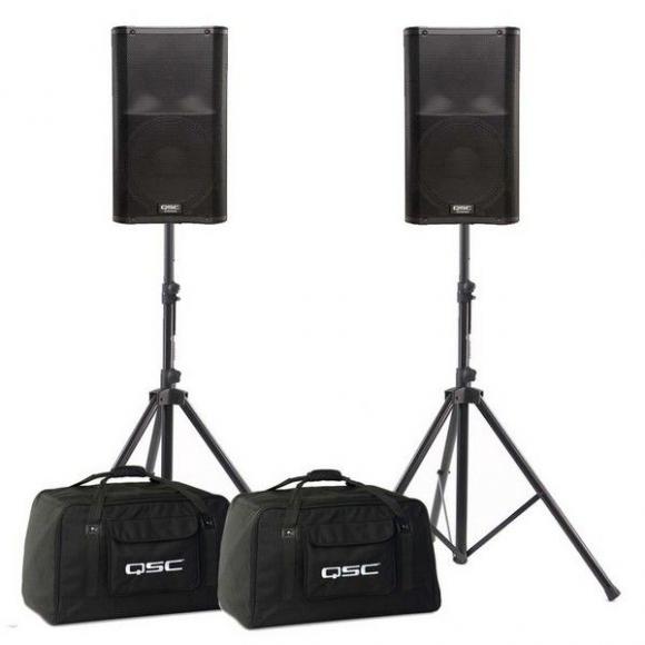 Location Set de 2 haut parleurs actifs QSC K12 sur pieds