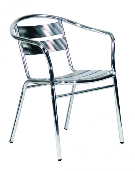 Location Stoel Ibiza Alu is geheel in aluminium uitgevoerd. Ook geschikt voor buiten