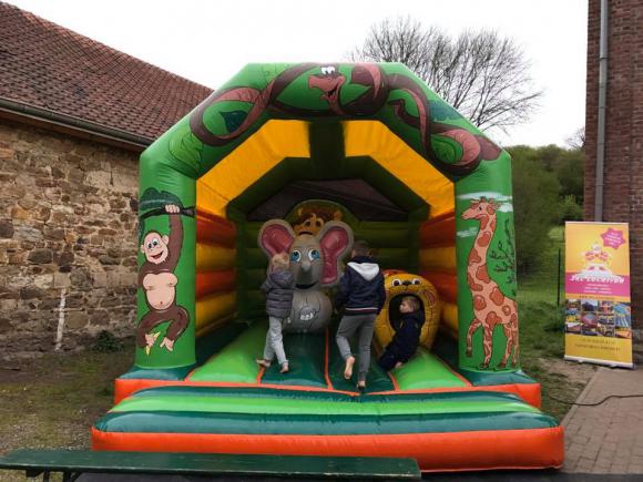 Location Château gonflable JUNGLE - Jeu gonflable en forme de requin - Animation (Verviers)