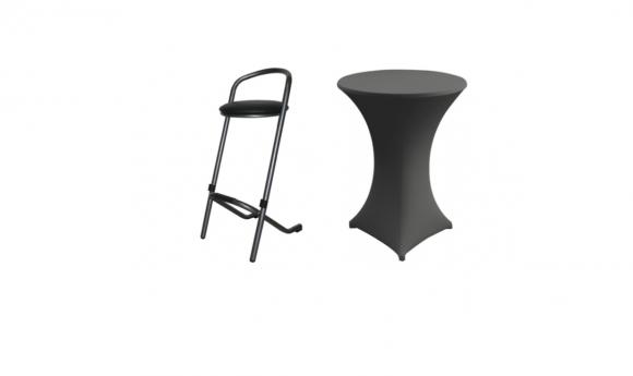 Location Table Mange-debout + housses + tabourets