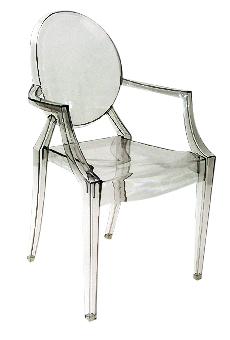 Location Stoel Louis Ghost is een ontwerp van Philippe Starck en is uitgevoerd in transparant kunststof. De stoel is ook leverbaar in zwart