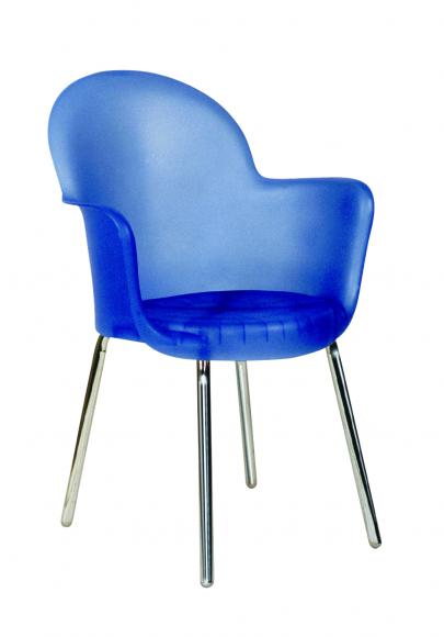 Location De Picobello blauw is een kunststof stoel met chroomkleurige poten en is ook geschikt voor uw buitenevenement, tevens te huur bij COBY VERHUUR in de kleur kaarswit